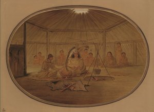 Catlin festad av Mandan-hövdingen, 18611869. av George Catlin
