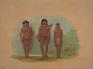 Chaco Chief, hans fru och en krigare, 18541869. av George Catlin