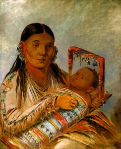 Chée-ah-ká-tchée, Wife of Not-to-way, 1835-1836. av George Catlin