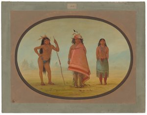 Cochimtee chef, hans fru och en krigare av George Catlin