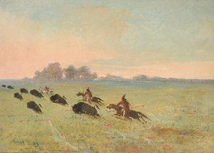 Comanche-indianer jagar bufflar av George Catlin
