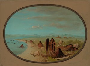 Kråkkrigare badar, 18611869. av George Catlin