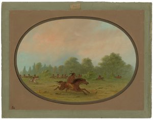 Defile of a Comanche War Party av George Catlin