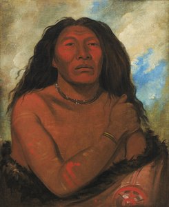 Duhk-gits-o-ó-see, Red Bear, en framstående krigare av George Catlin