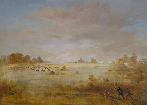 Älg som betar på en höstprärie, 1846-1848. av George Catlin