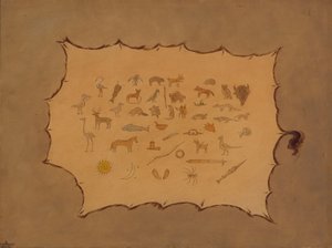 Faksimil av en Ojibbeway-rock, 18611869. av George Catlin