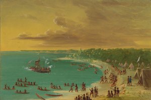 Första seglingen av Griffin på Lake Erie. 7 augusti 1679, 18471848. av George Catlin