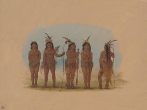 Fem karibiska indianer, 18541869. av George Catlin