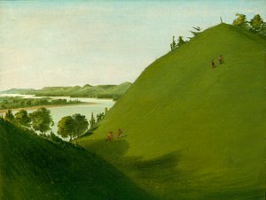 Floyds grav, där Lewis och Clark begravde sergeant Floyd 1804 av George Catlin