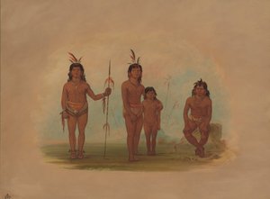 Fyra goo-a-give indianer, 18541869. av George Catlin