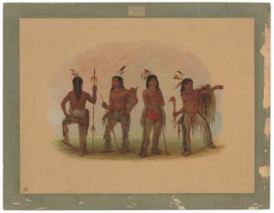 Fyra Navajo Warriors av George Catlin