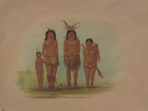 Fyra Sepibo-indianer, 18541869. av George Catlin