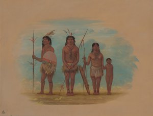 Fyra Xingu-indianer, 18541869. av George Catlin