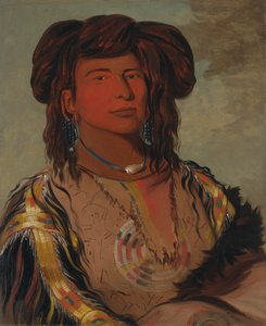 Ha-wón-je-tah, One Horn, överhuvud för Miniconjou-stammen av George Catlin