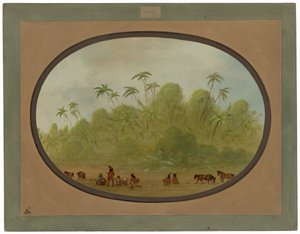 Stopp för att göra en skiss av George Catlin