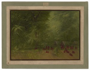 Indianläger i skogen av George Catlin