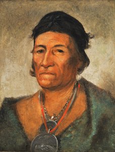 Ko-mán-i-kin, Big Wave, en gammal och framstående hövding av George Catlin