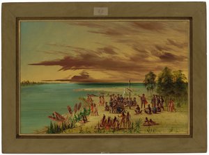 La Salle gör anspråk på Louisiana för Frankrike. 9 april 1682 av George Catlin