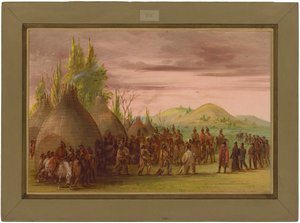 La Salle tas emot i cenisindianernas by. 6 maj 1686 av George Catlin