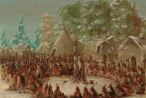 La Salles fest festade i Illinois Village. 2 januari 1680, 18471848. av George Catlin