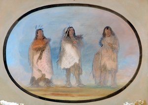 Little Bear, Steep Wind, The Dog, Three Distinguished Warriors of the Sioux Tribe, ca. 1865-1871. av George Catlin