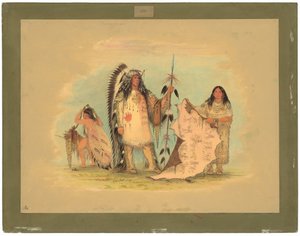 Mandan krigschef med sin favoritfru av George Catlin