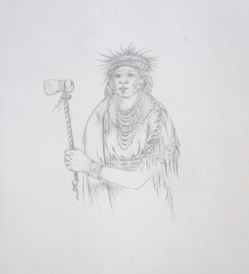 Men-son-se-a (Vänsterhanden) 1852 av George Catlin