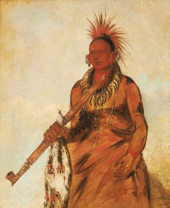 No-o-mún-nee, Går i regnet, en krigare av George Catlin