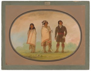 Oneida-hövdingen, hans syster och en missionär av George Catlin