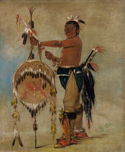 Pash-ee-pa-hó, Little Stabbing Chief, en vördnadsvärd Sauk-hövding av George Catlin