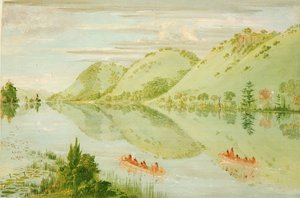 Pittoreska bluffar ovanför Prairie du Chien, 1835-1836. av George Catlin