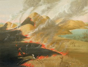 Prairie Bluffs brinnande av George Catlin