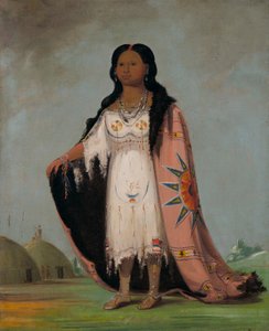 Pshán-shaw, ljuvt doftande gräs, tolvårig dotter till blodiga handen av George Catlin