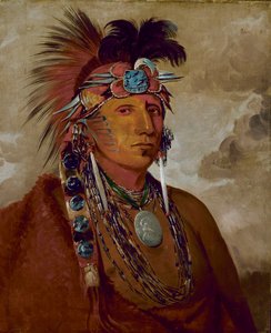 Sho-me-kós-see, Vargen, en hövding, 1832. av George Catlin