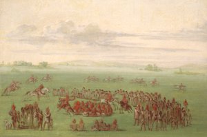 "Rökande hästar", en märklig sedvänja hos Sauk och Fox av George Catlin