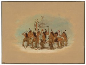 Snöskodans - Ojibbeway av George Catlin