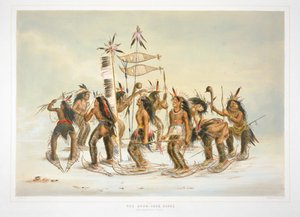 Snöskodans vid första snöfallet. Ojibwa av George Catlin