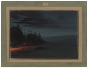 Spjutjakt i fackelsken av George Catlin