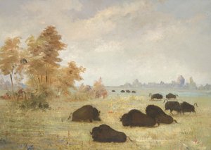 Stalking Buffalo, Arkansas av George Catlin