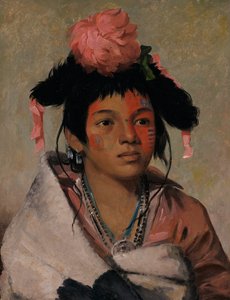 Tcha-cauk-o-ko-maugh, stor hövding, en pojke, av George Catlin