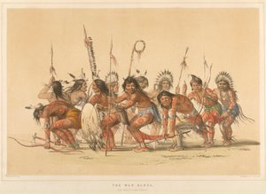 Krigsdansen, ur portföljen ”The North American Indian” av George Catlin