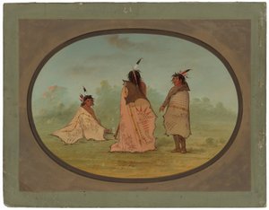 Tre svartfotsmän av George Catlin