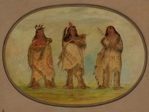 Tre framstående krigare av Sioux-stammen, 1861. av George Catlin