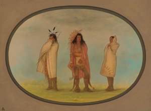 Tre Iroquois-indianer, 18611869. av George Catlin