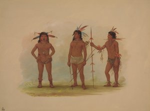 Tre Omagua-män, 18541869. av George Catlin