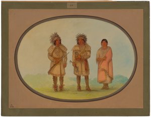 Tre Peoria-indianer av George Catlin