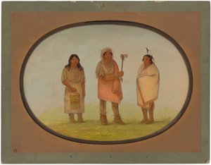 Tre Piankeshaw-indianer av George Catlin
