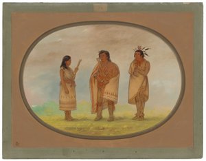 Tre Potawatomi-indianer av George Catlin