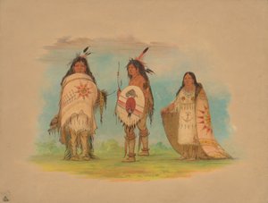 Tre Riccarree-indianer, 1861. av George Catlin
