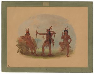 Tre Woyaway-indianer av George Catlin